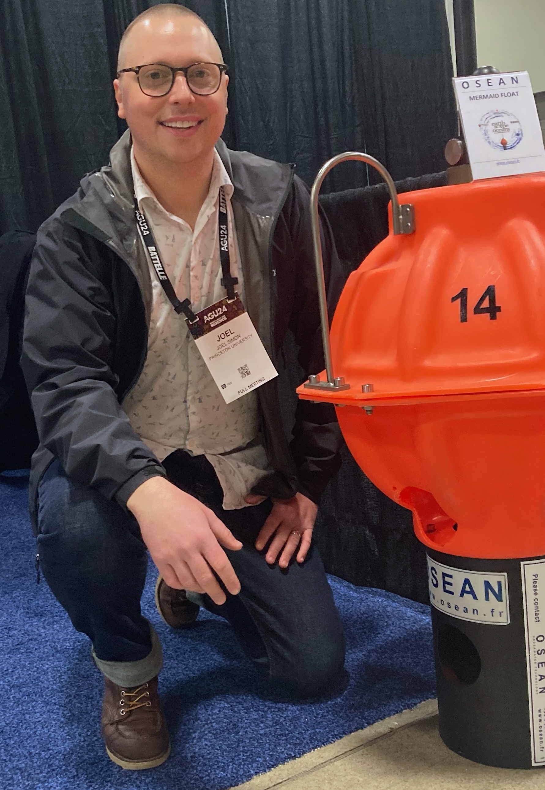 Joel D. Simon with a MERMAID instrument